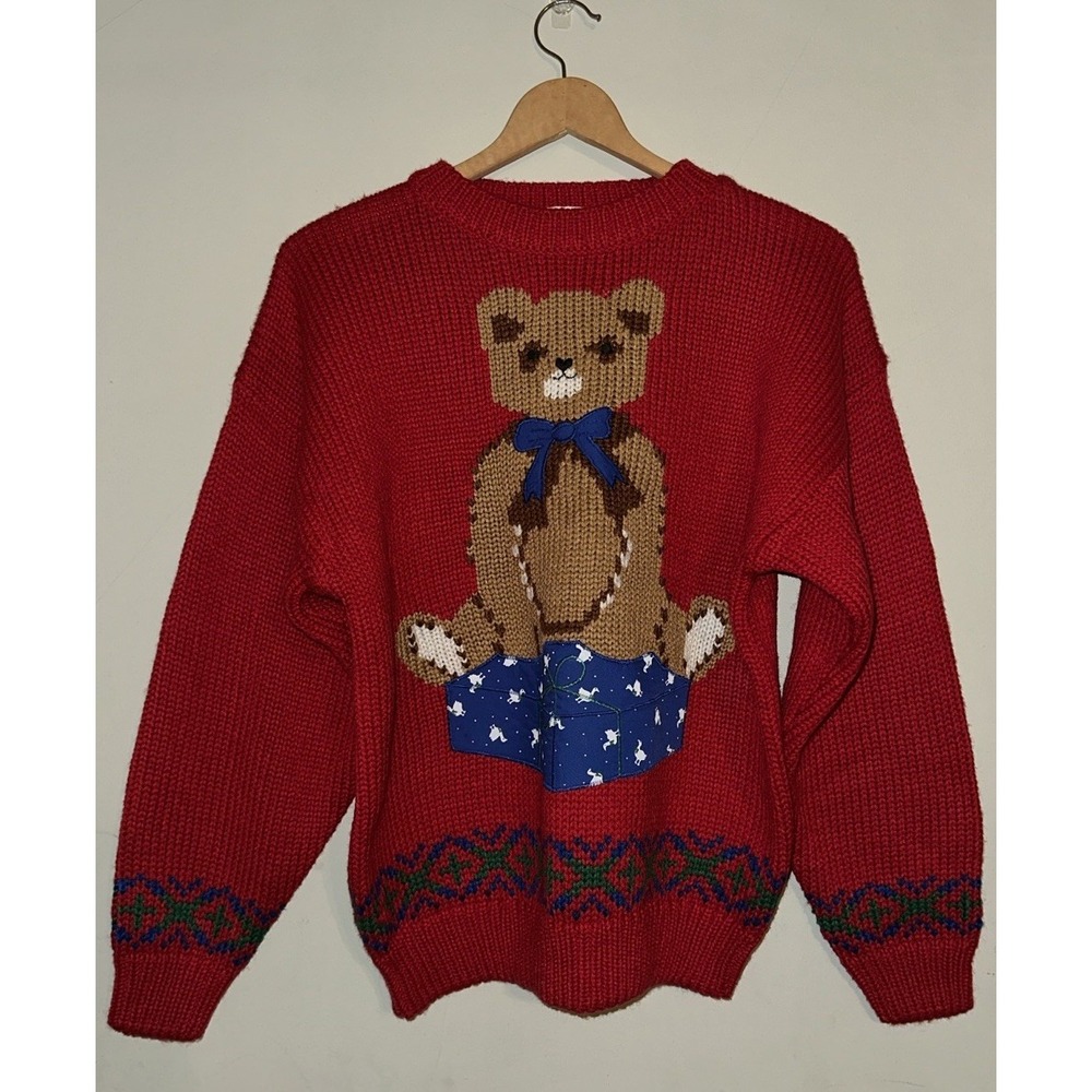 Vintage Hastings & Smith Grandma Holiday Christmas Sweater Knit Size Large